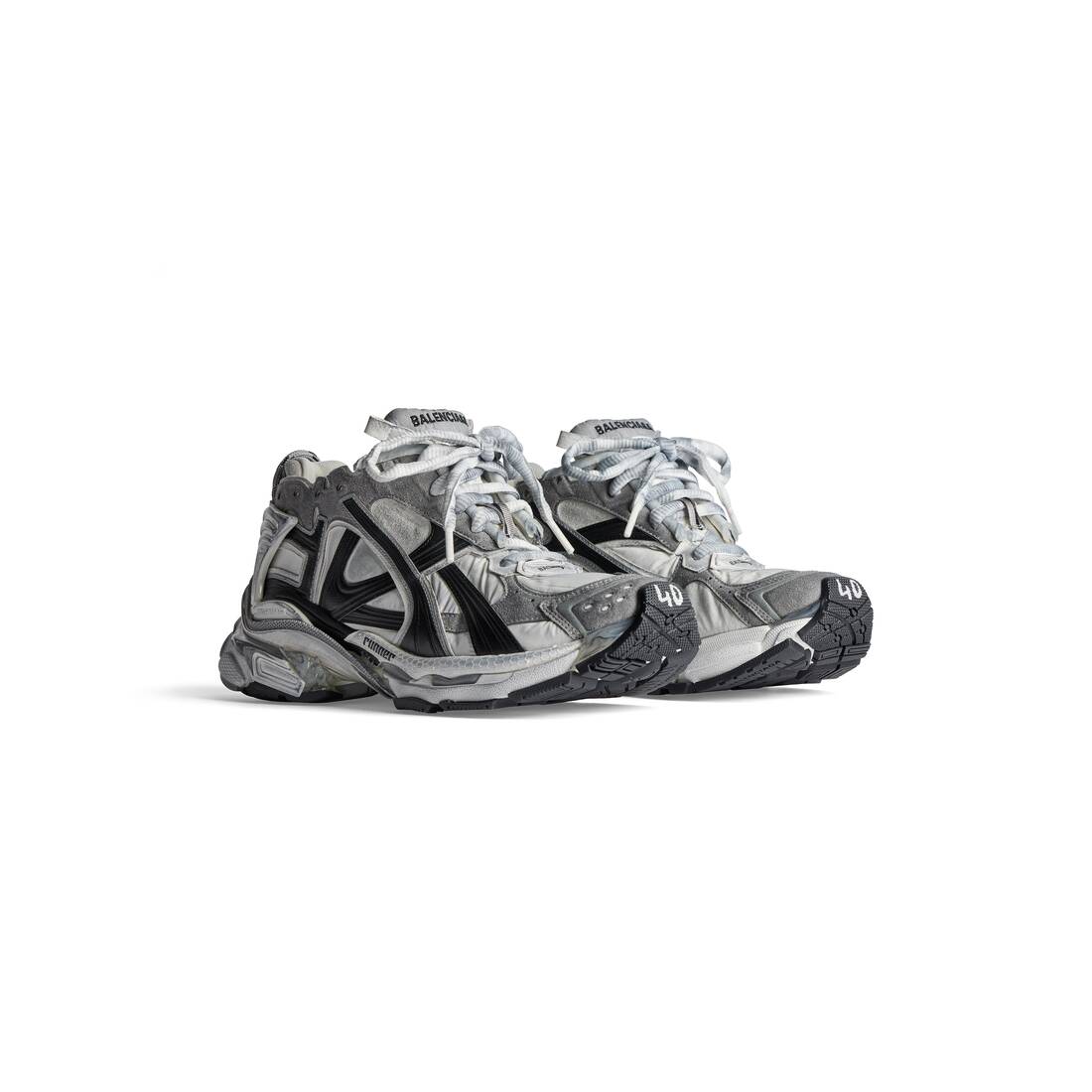 Men’s Runner Sneaker in Grey/white/black - Image 2